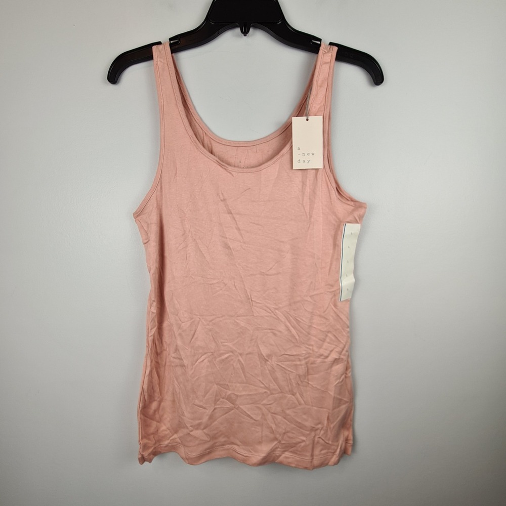 A New Day Womens Light Pink Scoop Neck Tank Top NWT Size Large Basic  Neutral
